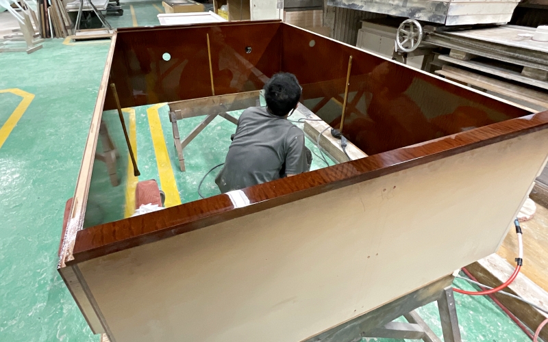 研磨作業中