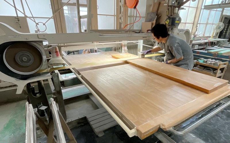 ベルトサンダーで上研ぎ